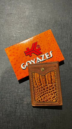 CARTEIRA GOYAZES COURO DALLAS TERRA BARRIGA JACARE C-2334 na internet