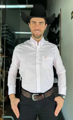 CAMISA MASCULINA XADREZ SLIM MANGA LONGA ROSA COM BRANCO - comprar online