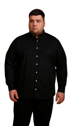 CAMISA X-SIZE TXC MASCULINA REGULAR TRICOLINE LISA ML PRETA - comprar online