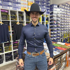 CAMISA TXC MASCULINA MANGA LONGA SLIM MARINHO BORDADA - comprar online