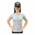 CAMISA GOLA POLO TXC FEMININA CINZA SLIM CUSTOM BORDADO