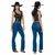 CALÇA SELVAGEM FEMININA BOOT CUT COM LYCRA BORDADO NO BOLSO