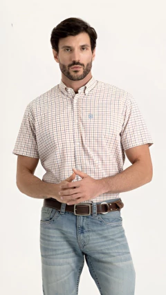 CAMISA MASCULINA TXC REGULAR MANGA CURTA XADREZ BORDADA X