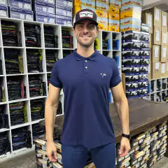 CAMISA MASCULINA GOLA POLO THANKFIELD BORDADA AZUL MARINHO - comprar online