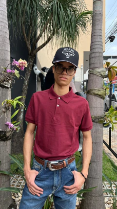 CAMISA POLO TXC MARCULINA REGULAR PIQUET BORDADA BORDO