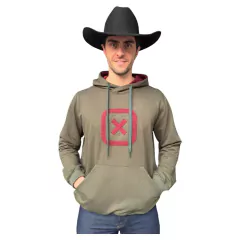 MOLETOM MASCULINO VERDE TXC ESTAMPADO COM CAPUZ E BOLSO