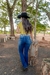 Calça Feminina Azul Desfiada Boot Cut American Country - comprar online