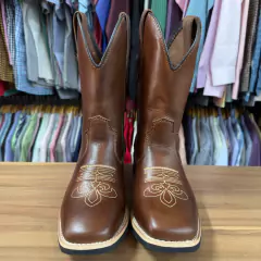 BOTA TEXANA FEMININA COURO LEGÍTIMO LÁTEGO PINHÃO