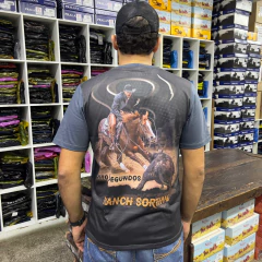 CAMISA OITO SEGUNDOS MASCULINA CINZA RANCH SORTING ROPING - SELARIA GUIMARÃES