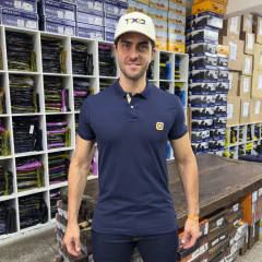 CAMISA GOLA POLO TXC MASCULINA MARINHO REGULAR BORDADA - SELARIA GUIMARÃES
