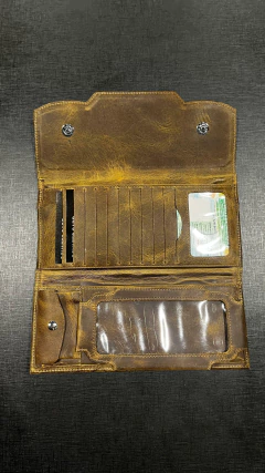 CARTEIRA GOYAZES BOVINA COURO DALLAS OCRE C-2517 na internet