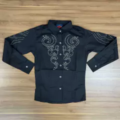 CAMISETE WEST COUNTRY INFANTIL PRETA BORDADA BOIADEIRA na internet