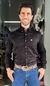 CAMISA THANKFIELD MASCULINA MANGA LONGA PRETA COM BOLSO - comprar online