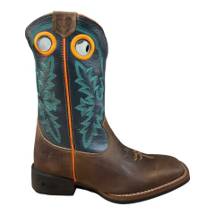 BOTA TEXANA MASCULINA DURANGO RED DOG AZUL MARINHO LARANJA