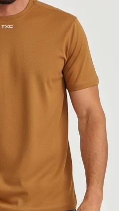 CAMISETA MASCULINA TXC MALHA FIO 30 BORDADA CARAMELO - loja online
