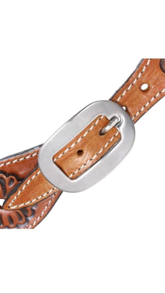 CORREIA DE ESPORA SELARIA GUIMARÃES COURO LARGA BORDADO FLOR - comprar online