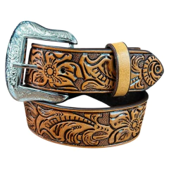 CINTO INFANTIL FEMININO REBAIXADO FIVELA BORDADA CROMADA