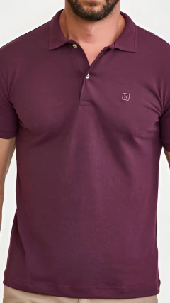 CAMISA MASCULINA TXC POLO BORDADA SLIM PIQUET CLASSIC BORDO - comprar online