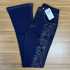 CALÇA RACE BULL FEMININA FLARE AMACIADA BORDADO EM STRASS - comprar online