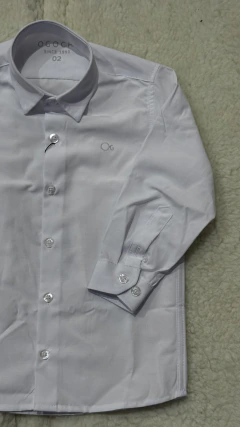 CAMISA OGOCHI INFANTIL MENINO SLIM MANGA LONGA BRANCA na internet