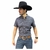 CAMISA TXC MASCULINA MANGA CURTA BORDADA XADREZ AZUL/BRANCO