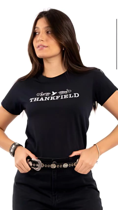 T-SHIRT BABY LOOK THANKFIELD FEMININA PRETO - comprar online