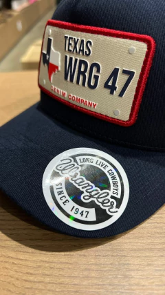 BONÉ WRANGLER MARINHO TELA BEGE ESTADO DO TEXAS WRG 47 - comprar online