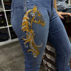 CALÇA FEMININA STABULOS BOOTCUT BORDADO CAVALO BRILHO STRASS - comprar online