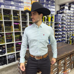 CAMISA THANKFIELD MASCULINA M/L MANGA LONGA XADREZ VERDE na internet