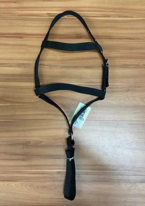 CABRESTO DE FITA DUPLA PARA CAVALO REGULAGEM PRETO