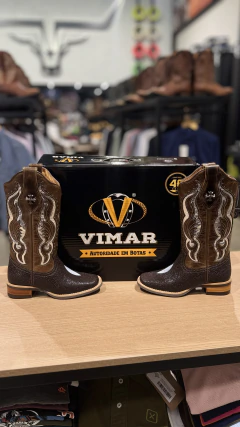 BOTA TEXANA ARRAIA VIMAR FEMININA MUSTANG MARROM SOLA SPLASH