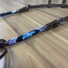 CABEÇADA 1 ORELHA IMPORTADA BOOTS HORSE MIÇANGA AZUL PRETO ROXO na internet