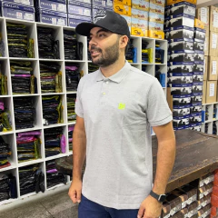 CAMISA MASCULINA GOLA POLO THANKFIELD MESCLA LOGO VERDE na internet