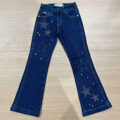 CALÇA INFANTIL FEMININA PURA RAÇA BOOT CUT STRASS STAR - SELARIA GUIMARÃES