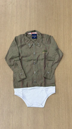 BODY BABY MENINO MANGA LONGA KENTTANA XADREZ VERDE/VERMELHO - comprar online