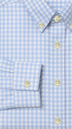 CAMISA MASCULINA XADREZ SLIM MANGA LONGA AZUL BEBE BRANCA - loja online