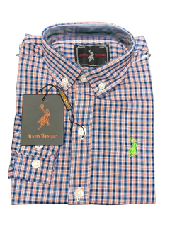 CAMISA INFANTIL MENINO MANGA LONGA AUSTIN WESTERN XADREZ
