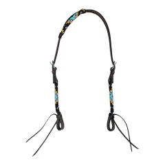 CABEÇADA 1 ORELHA IMPORTADA BOOTS HORSE MIÇANGA VERDE LARANJA PRETO