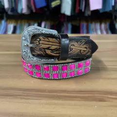 CINTO INFANTIL PEDRARIA ROSA LUXO BORDADO FOLHA MARROM - comprar online