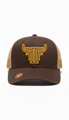 BONÉ FARM BULLS LOGO BORDADA RELAVO MARROM C/ TELA COUNTRY - comprar online