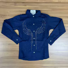 CAMISETE WEST COUNTRY INFANTIL MARINHO BORDADO FRENTE COSTAS na internet