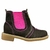 Botina Feminina Infantil Nobuck Café Bordado Rosa - F1000