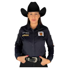 CAMISETE BORDADA RADADE FEMININA FAST BULL BRAND PRETA