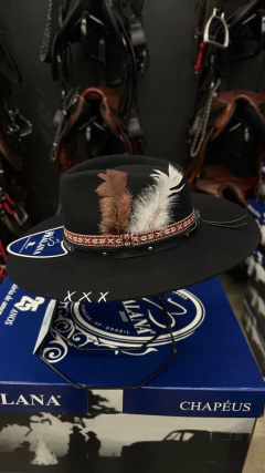 CHAPÉU PRALANA CAMPO RAIZ ABA 8.5 RETA PRETO COM CAIXA na internet