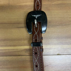 CABEÇADA 1 ORELHA IMPORTADA TOP EQUINE COURO NOBRE LONGHORN - SELARIA GUIMARÃES