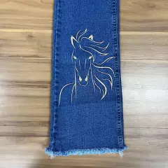 CALÇA FEMININA AMERICAN COUNTRY CAVALO PERNAS LAÇO NO BOLSO na internet