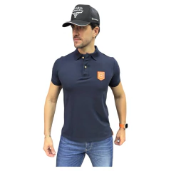 CAMISA GOLA POLO TXC MASCULINA MARINHO REGULAR CUSTOM APLICADO