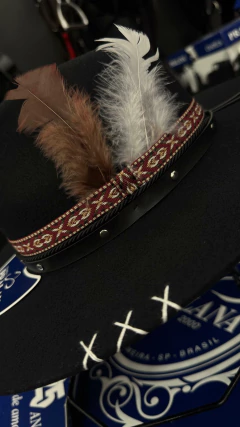 CHAPÉU PRALANA CAMPO RAIZ ABA 8.5 RETA PRETO COM CAIXA - comprar online