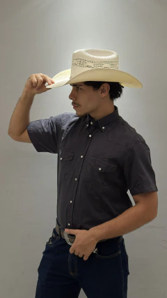 CAMISA MASCULINA WORKER SARJA TXC MANGA CURTA 2 BOLSOS PRETO na internet