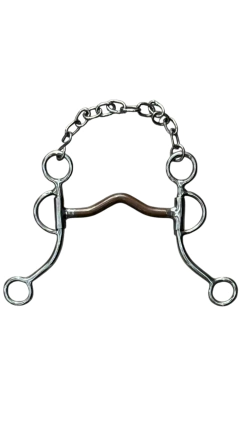 Freio Quatro Rédeas Inox Com Bocal De Ferro Baixo